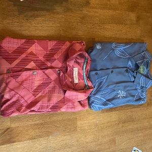 Lot of 2 Large Tommy Bahama shirts red + blue!